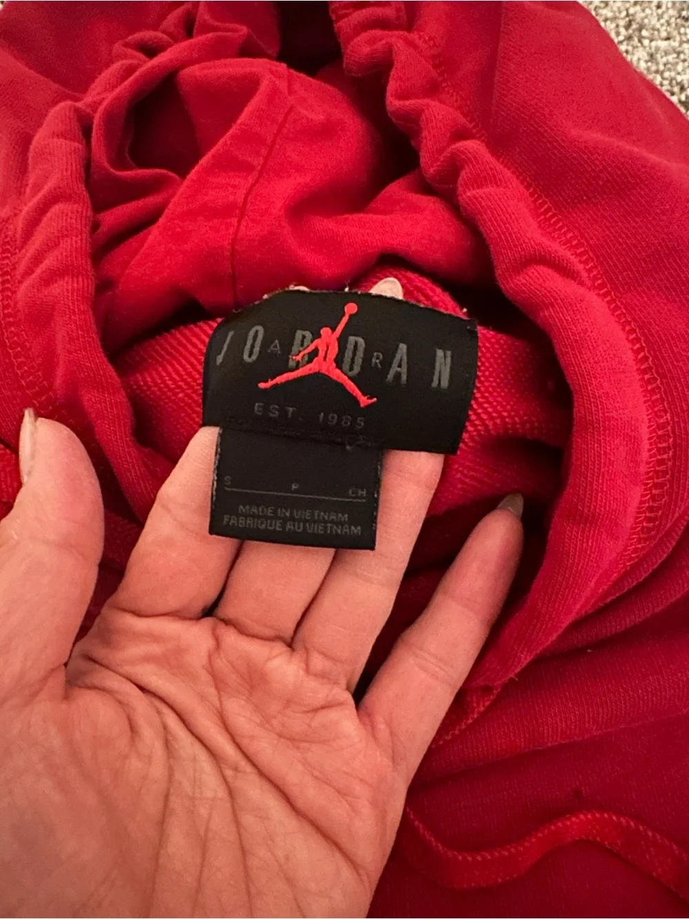 Jordan Red Hooded Sweatshirt with Black Jumpman